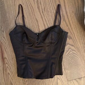 aritzia brown bustier top